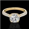 1.50 ctw H-SI/I Diamond Solitaire Halo Ring 10K Yellow Gold - REF-190A9V - SKU:33260