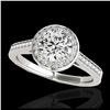 1.33 ctw H-SI/I Diamond Solitaire Halo Ring 10K White Gold - REF-190A9V - SKU:33508