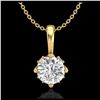 0.62 ctw VS/SI Diamond Art Deco Stud Necklace 18K Yellow Gold - REF-101Y8X - SKU:37024