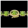 Image 1 : 32 ctw Peridot & VS/SI Diamond Bracelet 14K Yellow Gold - REF-180R2K - SKU:23434
