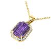 5 ctw Amethyst & VS/SI Diamond Necklace 18K Yellow Gold - REF-50Y9X - SKU:21351
