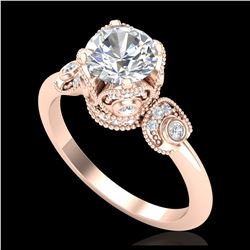 1.75 ctw VS/SI Diamond Solitaire Art Deco Ring 18K Rose Gold - REF-398Y2X - SKU:36855