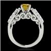 Image 2 : 2 ctw SI/I Fancy Intense Yellow Diamond Ring 10K White Gold - REF-229A3V - SKU:35275