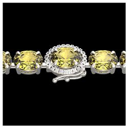 29 ctw Citrine & VS/SI Diamond Bracelet 14K White Gold - REF-117M3F - SKU:23418