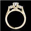 Image 2 : 1.50 ctw H-SI/I Diamond 3 Stone Ring 10K Yellow Gold - REF-225R2K - SKU:35369