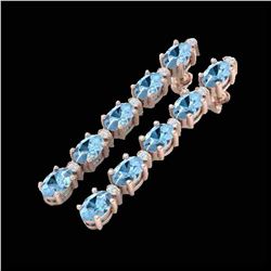12.47 ctw Aquamarine & VS/SI Diamond Earrings 10K Rose Gold - REF-126K5W - SKU:29473