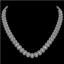 34.72 ctw Oval Diamond Necklace 18K White Gold - REF-4700Y9X - SKU:42758
