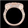 Image 3 : 2.51 ctw Intense Fancy Yellow Diamond Art Deco Ring 18K Rose Gold - REF-345N5A - SKU:37722