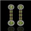 Image 1 : 8.69 ctw Tourmaline & Diamond Earrings 14K Rose Gold - REF-175A3V - SKU:44304