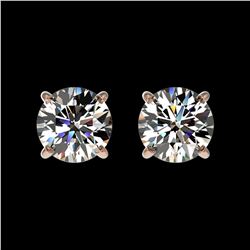 1.05 ctw H-SI/I Diamond Stud Earrings 10K Rose Gold - REF-103N5A - SKU:36576