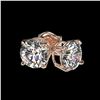 Image 3 : 1.05 ctw H-SI/I Diamond Stud Earrings 10K Rose Gold - REF-103N5A - SKU:36576