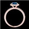 Image 2 : 1.50 ctw SI Fancy Blue Diamond Solitaire Halo Ring 10K Rose Gold - REF-135M2F - SKU:33340