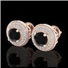 2.35 ctw Fancy Black Diamond Art Deco Stud Earrings 18K Rose Gold - REF-167R3K - SKU:38130