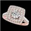 2.3 ctw H-SI/I Diamond Solitaire Halo Ring 10K Rose Gold - REF-190K9W - SKU:34595