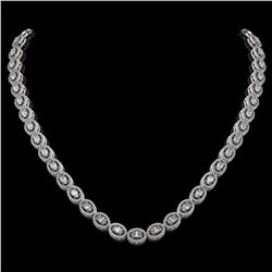 18.43 ctw Oval Diamond Necklace 18K White Gold - REF-1596Y8X - SKU:42884