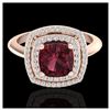 Image 1 : 2.27 ctw Garnet & VS/SI Diamond Ring 14K Rose Gold - REF-55Y3X - SKU:20761