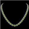 Image 1 : 31.1 ctw Peridot & Diamond Halo Necklace 10K White Gold - REF-554R7K - SKU:40427