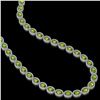 Image 2 : 31.1 ctw Peridot & Diamond Halo Necklace 10K White Gold - REF-554R7K - SKU:40427