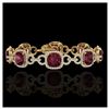 30 ctw Garnet & VS/SI Diamond Bracelet 14K Yellow Gold - REF-368A9V - SKU:23025