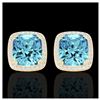 6.50 ctw Sky Blue Topaz & VS/SI Diamond Earrings 18K Yellow Gold - REF-75M6F - SKU:22814