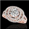 Image 1 : 1.75 ctw H-SI/I Diamond Solitaire Halo Ring 10K Rose Gold - REF-177Y3X - SKU:34284