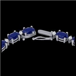 55.5.0 ctw Sapphire & VS/SI Diamond Eternity Necklace 10K White Gold - REF-292K2W - SKU:29433