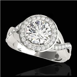 2 ctw H-SI/I Diamond Solitaire Halo Ring 10K White Gold - REF-181X3R - SKU:33276