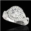 2 ctw H-SI/I Diamond Solitaire Halo Ring 10K White Gold - REF-181X3R - SKU:33276
