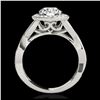 Image 2 : 2 ctw H-SI/I Diamond Solitaire Halo Ring 10K White Gold - REF-181X3R - SKU:33276