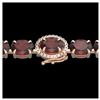 32 ctw Garnet & VS/SI Diamond Eternity Bracelet 14K Rose Gold - REF-119M5F - SKU:23426
