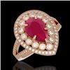 5.12 ctw Ruby & Diamond Ring 14K Rose Gold - REF-153W3H - SKU:43122