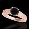 1.50 ctw VS Black Diamond Solitaire Ring 10K Rose Gold - REF-41A2V - SKU:35195