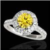 Image 1 : 2.05 ctw SI/I Fancy Intense Yellow Diamond Ring 10K White Gold - REF-225N2A - SKU:33916