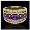 2.25 ctw Amethyst & VS/SI Diamond Ring 10K Yellow Gold - REF-66A9V - SKU:20793