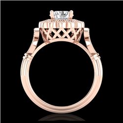 1.20 ctw VS/SI Diamond Solitaire Art Deco Ring 18K Rose Gold - REF-345A2V - SKU:37050