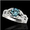 1.50 ctw SI Fancy Blue Diamond Solitaire Ring 10K White Gold - REF-135F2N - SKU:35219