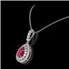 Image 3 : 4.97 ctw Ruby & Diamond Necklace 14K White Gold - REF-143F8N - SKU:43202