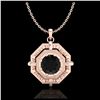 0.75 ctw Fancy Black Diamond Art Deco Stud Necklace 18K Rose Gold - REF-80Y2X - SKU:37458