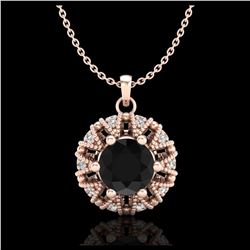 1.20 ctw Fancy Black Diamond Art Deco Necklace 18K Rose Gold - REF-82F7N - SKU:37738