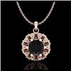 1.20 ctw Fancy Black Diamond Art Deco Necklace 18K Rose Gold - REF-82F7N - SKU:37738