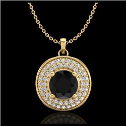 1.25 ctw Fancy Black Diamond Art Deco Stud Necklace 18K Yellow Gold - REF-83F6N - SKU:38138