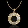 1.25 ctw Fancy Black Diamond Art Deco Stud Necklace 18K Yellow Gold - REF-83F6N - SKU:38138