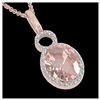 3.50 ctw Morganite & VS/SI Diamond Necklace 14K Rose Gold - REF-78R2K - SKU:22765