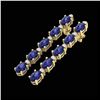 Image 1 : 10.36 ctw Tanzanite & VS/SI Diamond Earrings 10K Yellow Gold - REF-102M2F - SKU:29409