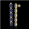 Image 2 : 10.36 ctw Tanzanite & VS/SI Diamond Earrings 10K Yellow Gold - REF-102M2F - SKU:29409