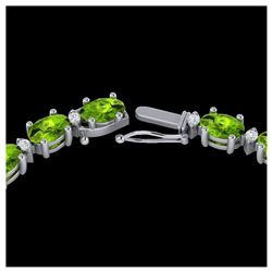 34 ctw Peridot & VS/SI Diamond Necklace White 10K White Gold - REF-213A6V - SKU:21599