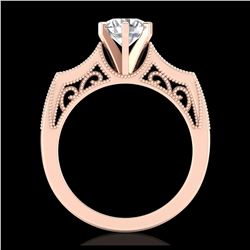 1.25 ctw VS/SI Diamond Solitaire Art Deco Ring 18K Rose Gold - REF-400R2K - SKU:37074