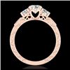 Image 1 : 1.41 ctw VS/SI Diamond Solitaire Art Deco 3 Stone Ring 18K Rose Gold - REF-263Y6X - SKU:37008