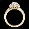 Image 2 : 2 ctw H-SI/I Diamond Solitaire Halo Ring 10K Yellow Gold - REF-238Y6X - SKU:33708