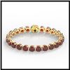 Image 2 : 35 ctw Garnet & VS/SI Diamond Bracelet 14K Yellow Gold - REF-134W2H - SKU:23311